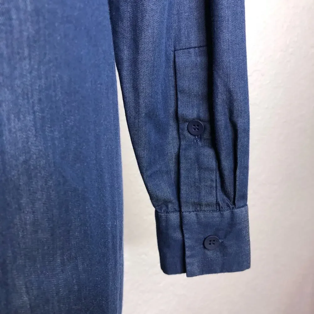 Kate Spade Saturday dark chambray denim blue shift dress size Small